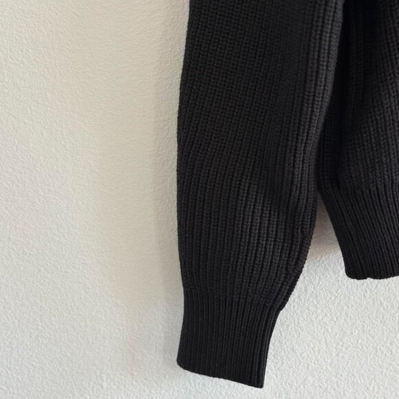 Everlane The Full Zip Sweater in Everyday Cotton in Black, Size Medium - Picture 8 of 10